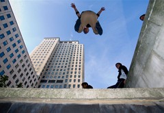 Parkour at the South Bank in London